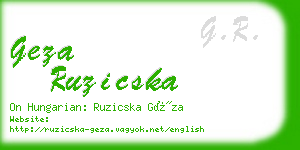 geza ruzicska business card